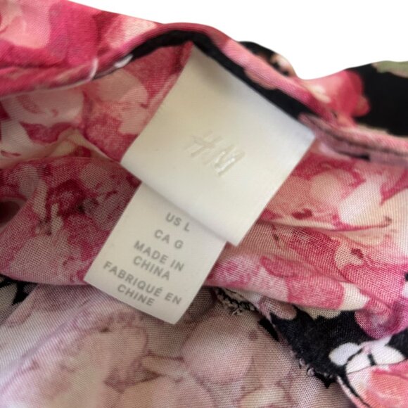 H&M Hydrangea Floral Puff Sleeve Maxi Dress - Size L - Picture 2 of 6